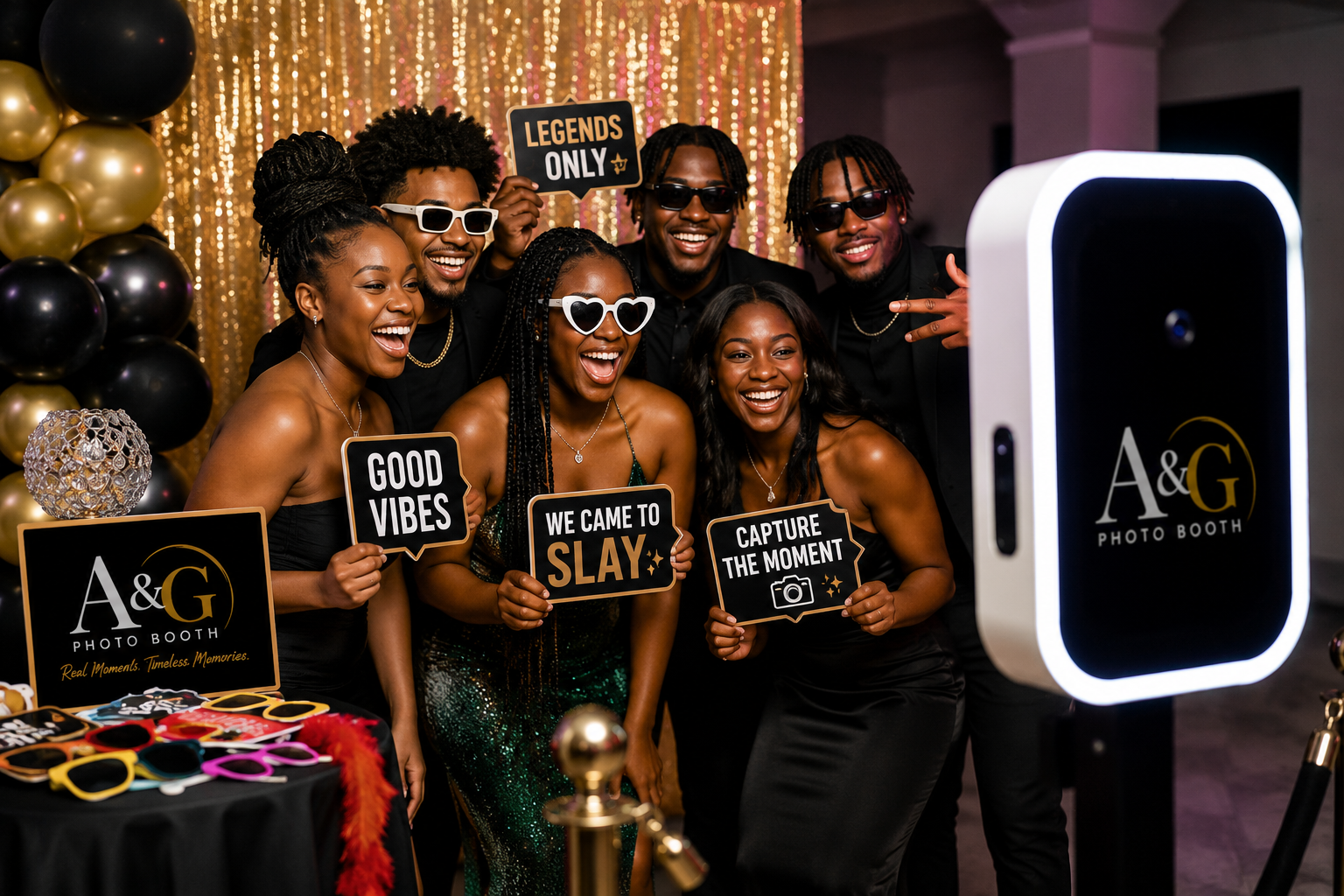 Guests enjoying A&G Photo Booth